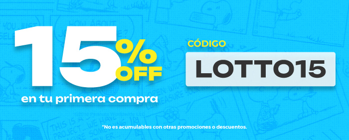 15% off en tu primera compra, CUPÓN: LOTTO15