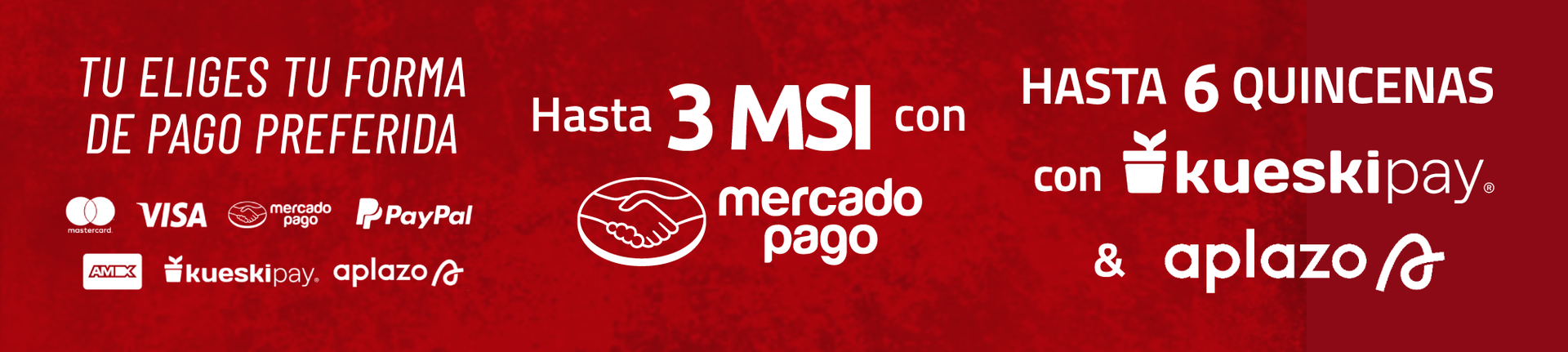Hasta 3 meses sin intereses con Mercado Pago
