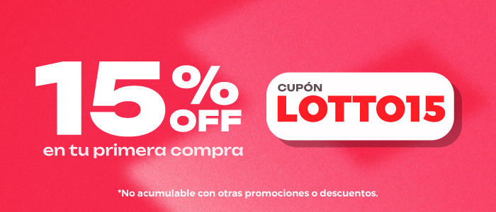 15% en tu primera compra con el cupón: LOTTO15